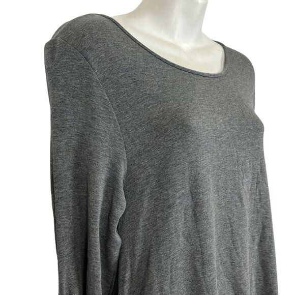Garnet Hill Gray Jersey Knit Oversized Loose Top Casual Longline Lagenlook M - Picture 5 of 16
